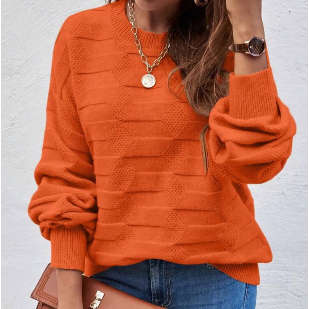 New orange long sleeve soft sweater
